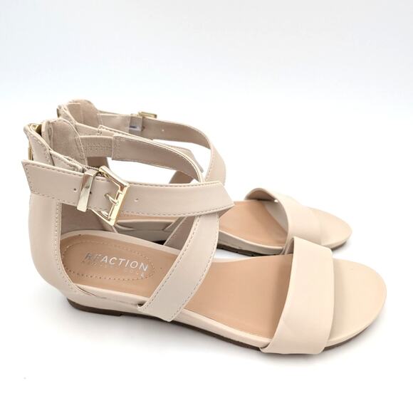 Reaction Kenneth Cole Great Cross Wedge Sandal Women's Cream Size US5.5 EU35.5 - Picture 3 of 10